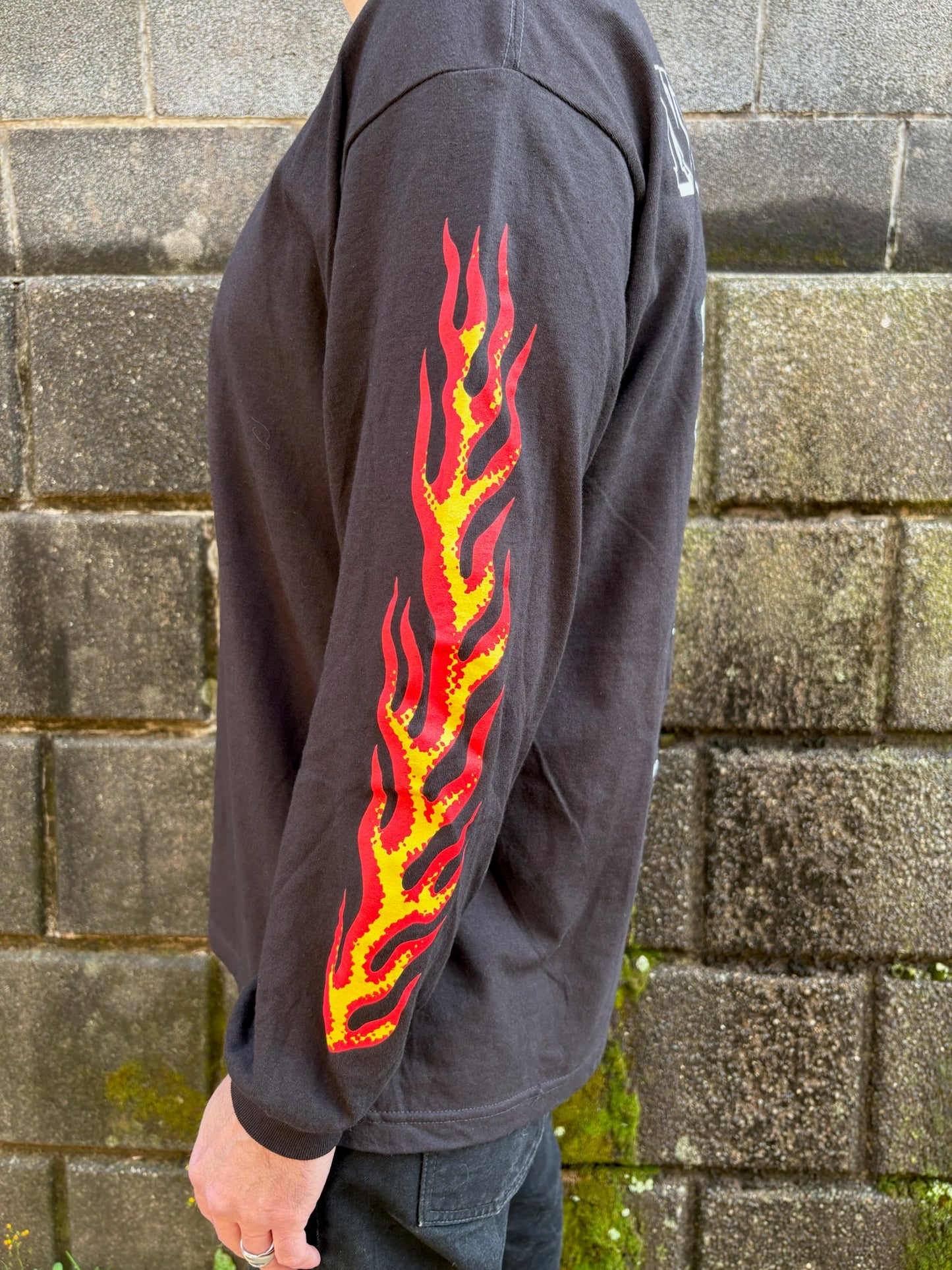 NU CYCLES FIRE IN BONES 長袖ショップTシャツ