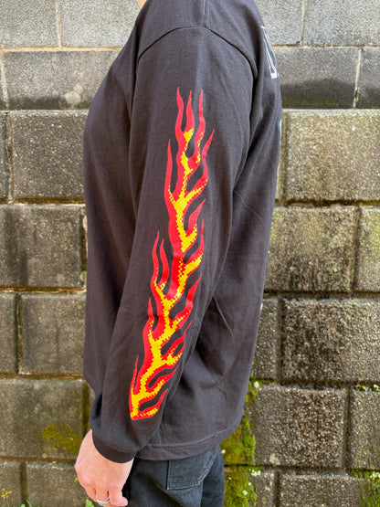 NU CYCLES FIRE IN BONES 長袖ショップTシャツ